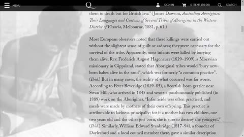 Aboriginal Cannibalism & Infanticide was common