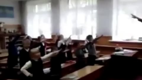 ❗️🚨 Ukraine - teaching to small children to doing Nazi salute while shout "Sieg heil."