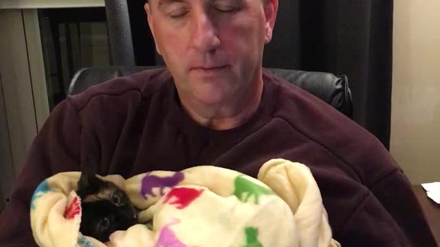 Dad soothes Violet-from January 2017