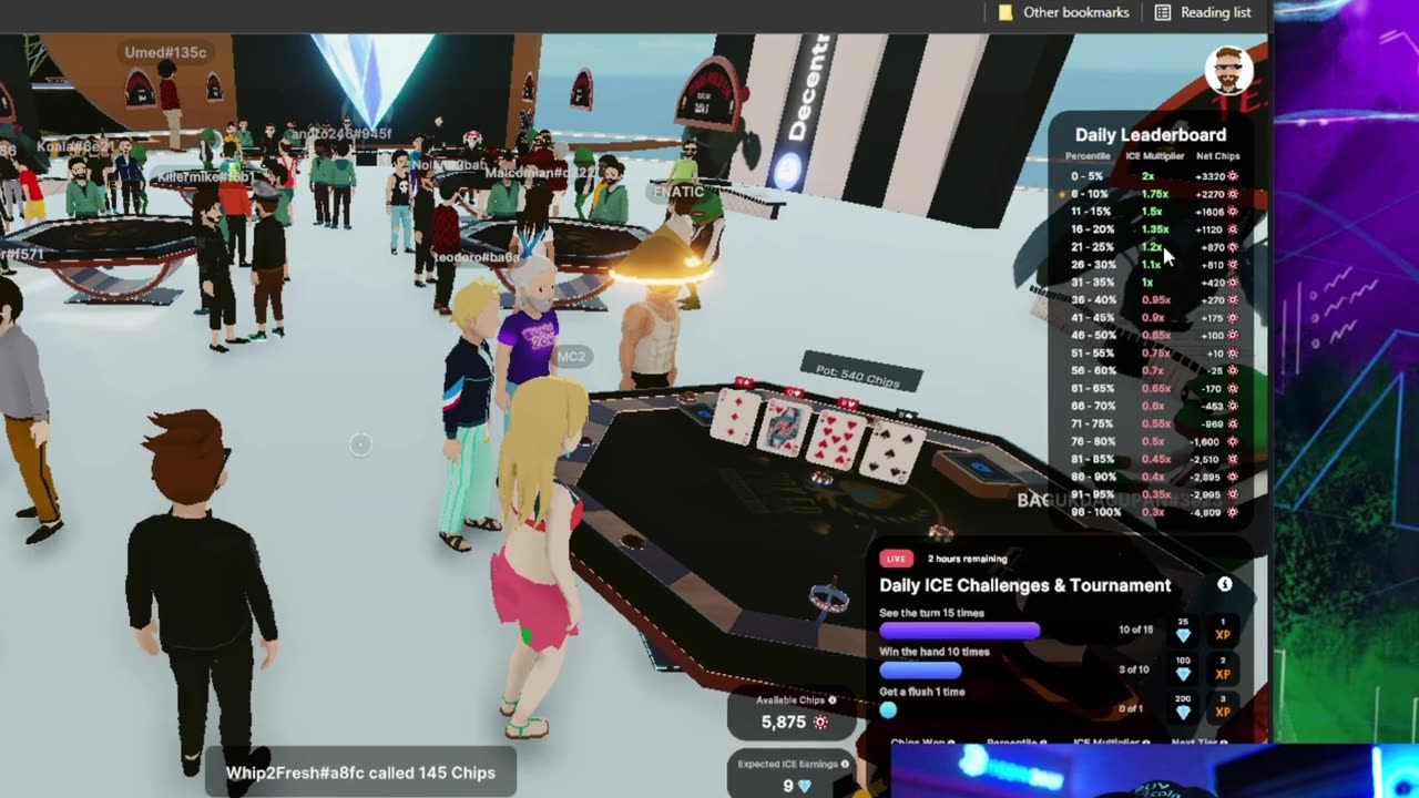 How to make $1500/month in the decentraland metavese playing poker