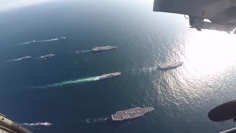 U.S. Navy Three Carrier Formation in Western Pacific Ocean U.S. Navy