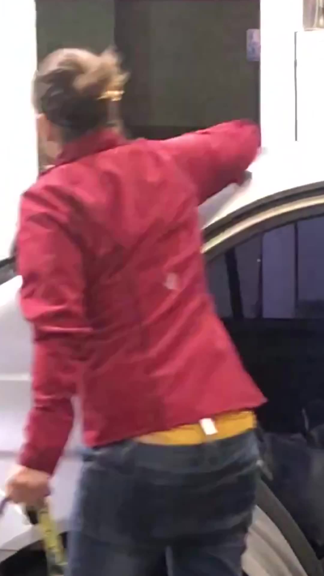 HUGE Orange Thong Slip at the Gas Station
