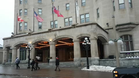 Freedom Convoy - Out Front of Chateau Laurier - 2 Feb 22, 4:16pm