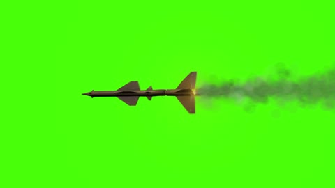 Missile on green background