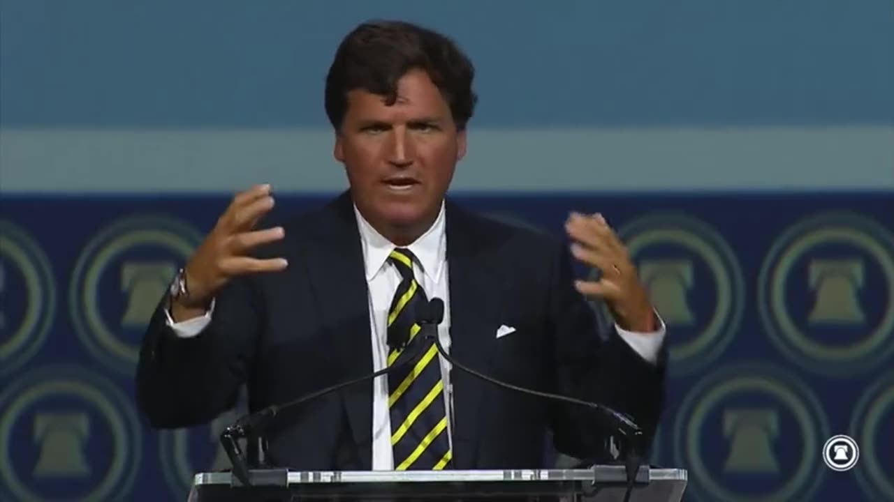 Tucker's last speech while still employed with Fox News