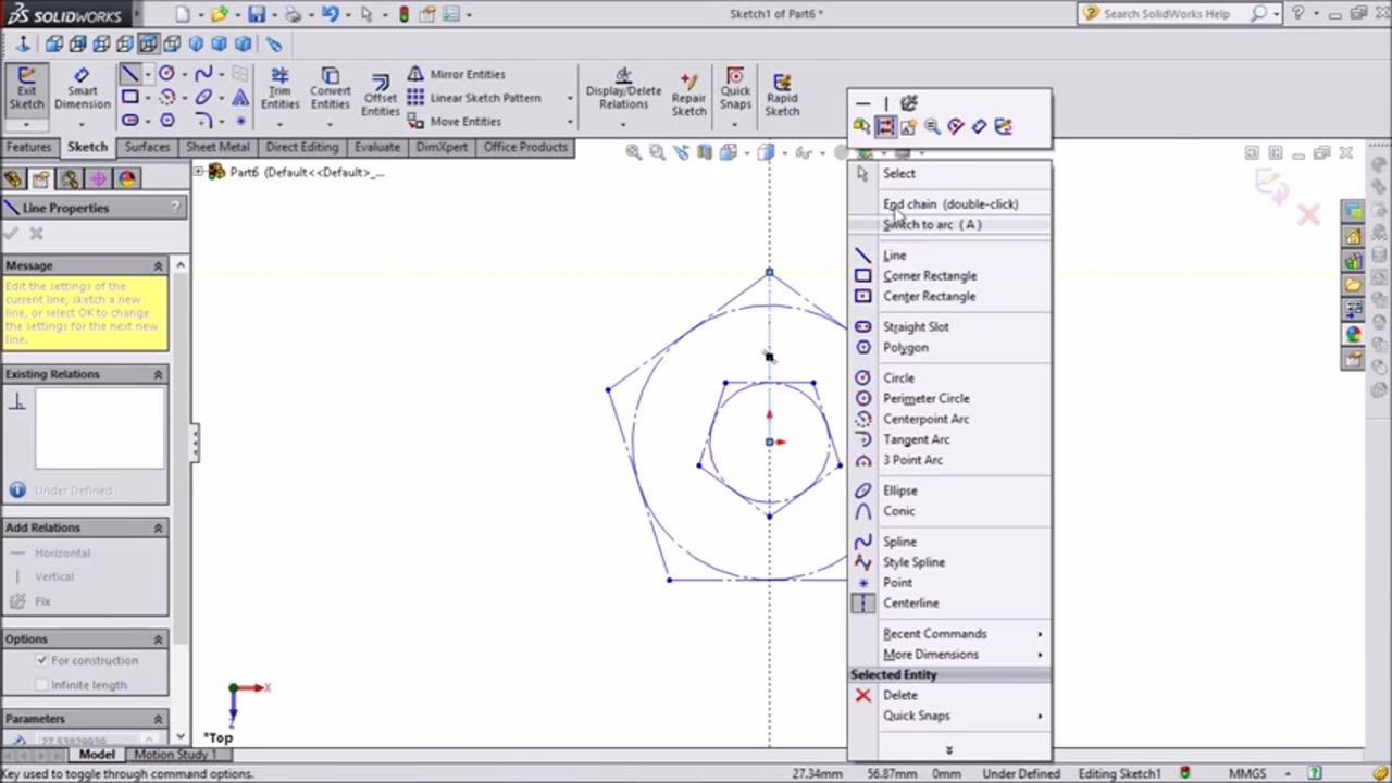 SolidWorks Tutorial Sketch 3D Star