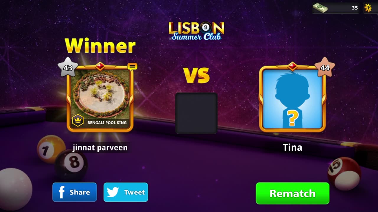8 Pool Lisbon challenge 1k coin good game