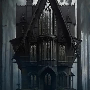 Dark Forest Houses | Gothic Houses | Black Houses | Gothic Architecture | Digital Art | AI Art