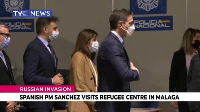 (SEE VIDEO) Spanish PM Sanchez Visits Refugee Centre in Malaga