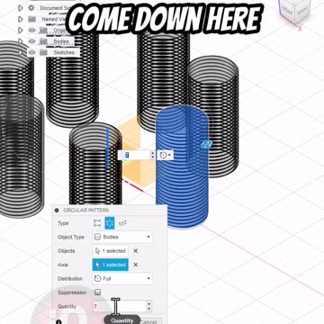 Fusion 360: Circular Pattern on 3D objects