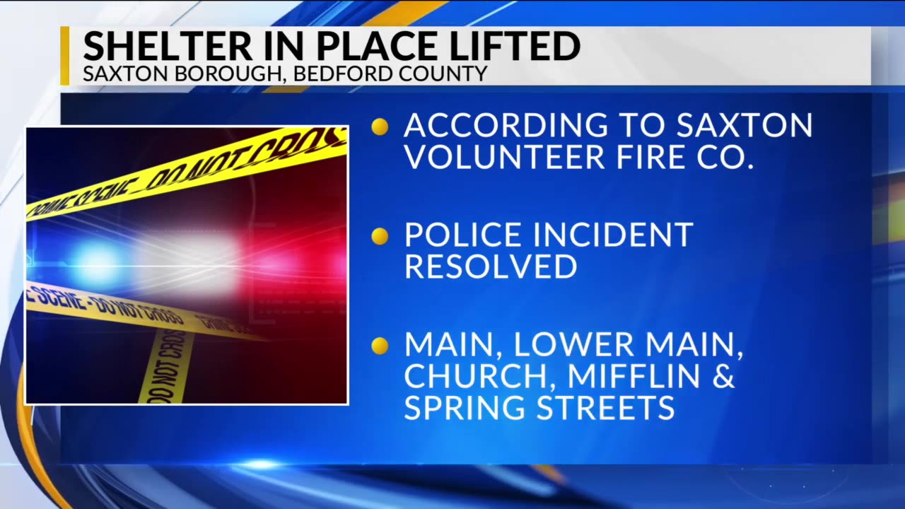 Shelter-in-place lifted for Saxton Borough
