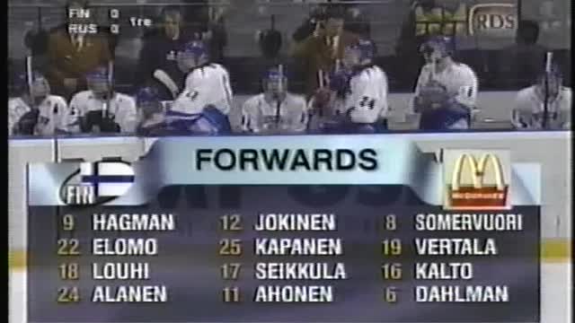 La Final du championnat du monde de Hockey Junior de 1998 Russie vs Finlande