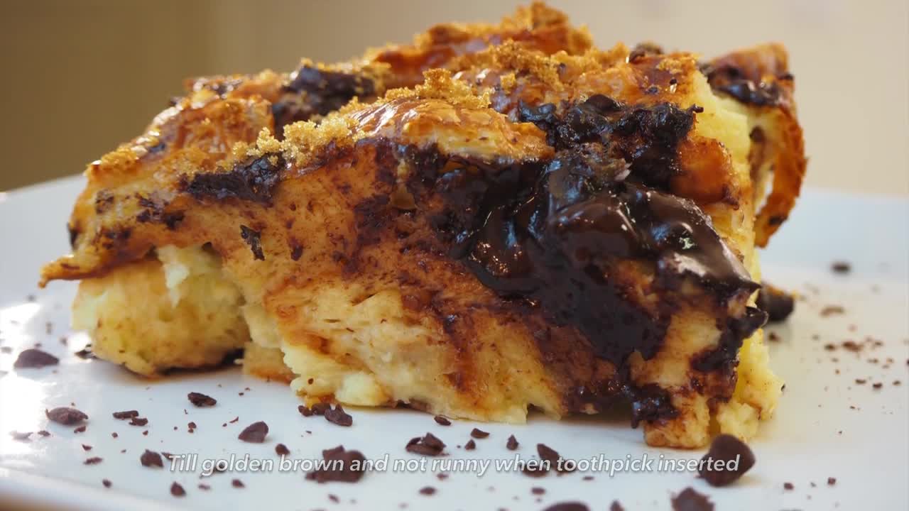 Chocolate Croissant Pudding