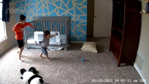 Kid Runs Into a Cabinet While Playing With Sibling