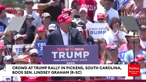 WATCH: Crowd At Pickens, SC, Trump Rally Boos Mention Of Lindsey Graham, Then Trump Himself Reacts