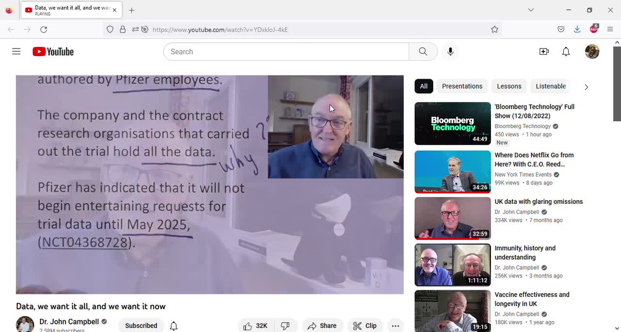 BREAKING Dr John Campbell Pfizer Indicates it will not release Trial Data until May 2025
