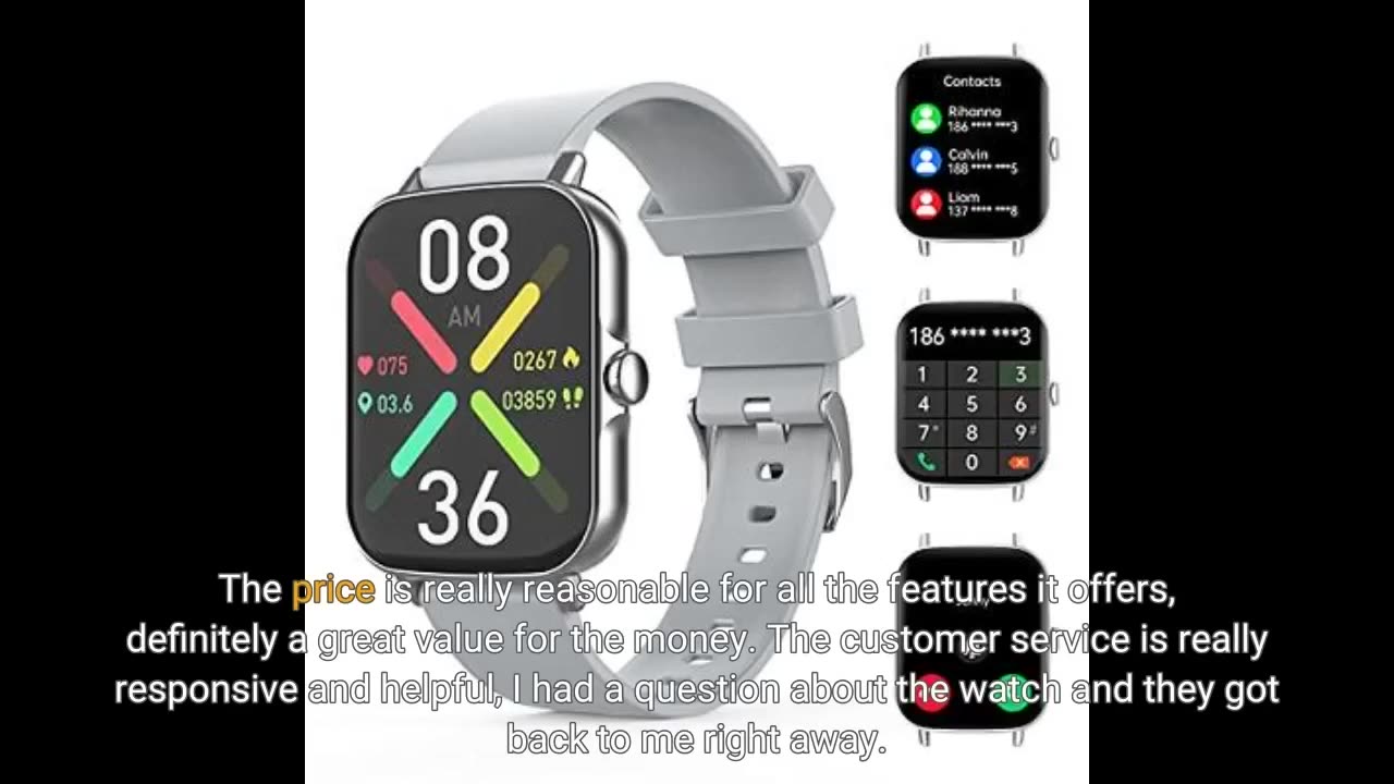 Aptkdoe Smart Watch, Fitness Tracker with Dail Calls Speaker, 1.85" Touch Screen IP68 Waterproof