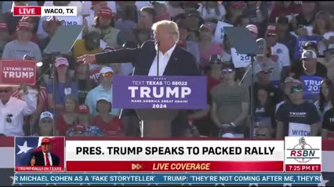 President Trump Holds First Rally For 2024 Election In Waco Texas