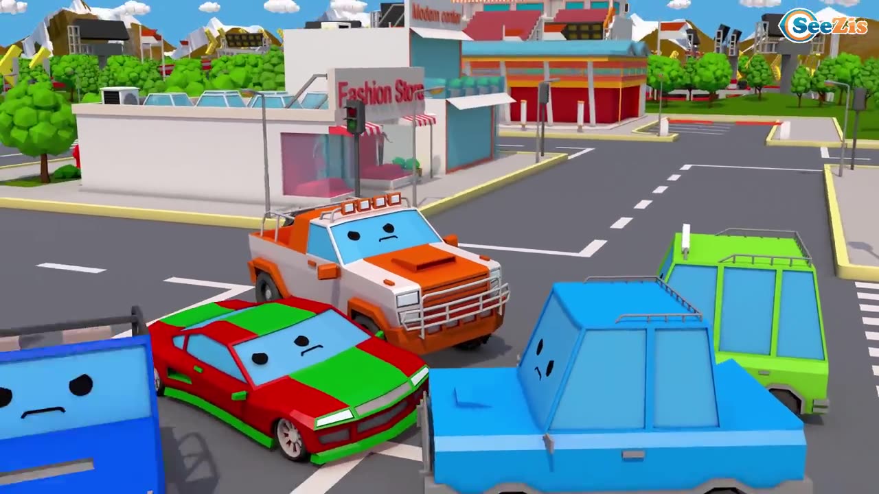 Watch Non-Stop 20 Minute 3D Car Cartoon For Kids