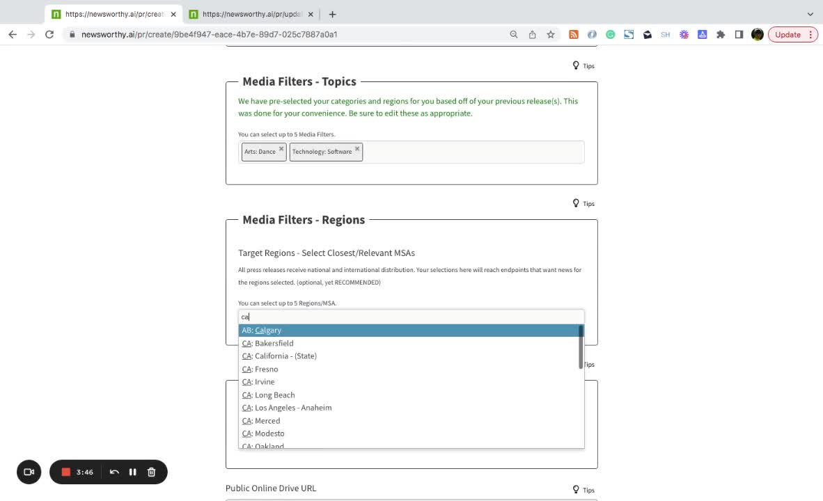 Sending a Press Release via Newsworthy.ai