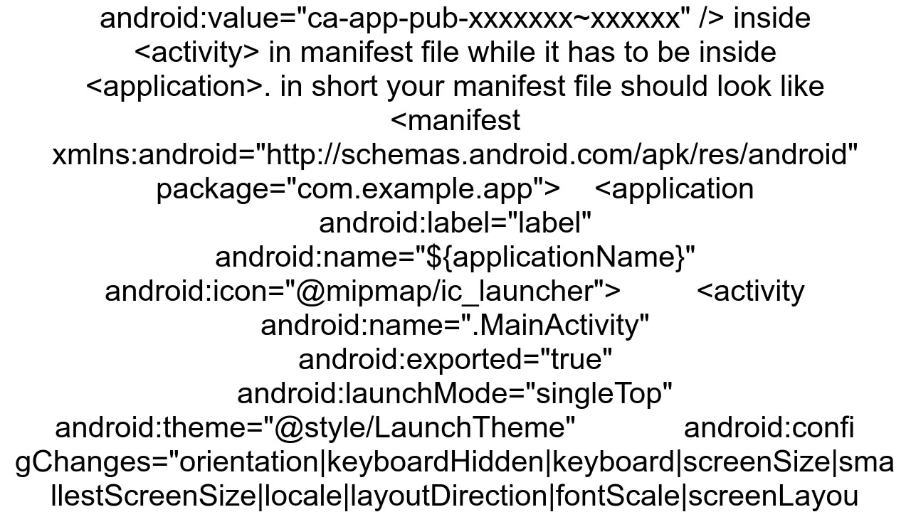 Flutter App is crashing on launch after implementing google ads