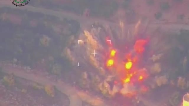 Syrian Defense Ministry video with footage of strikes on Idlib sit-ins.