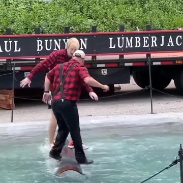 Lumberjack log roll game.