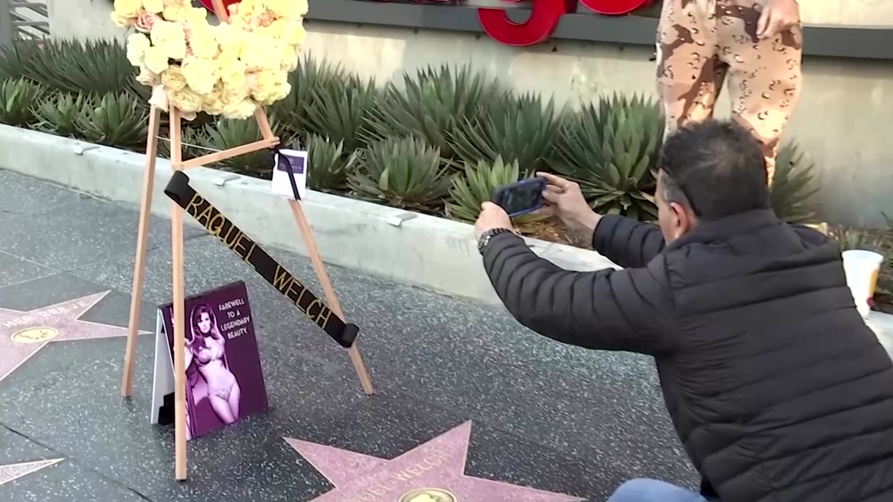 Fans pay tribute to Raquel Welch on Walk of Fame