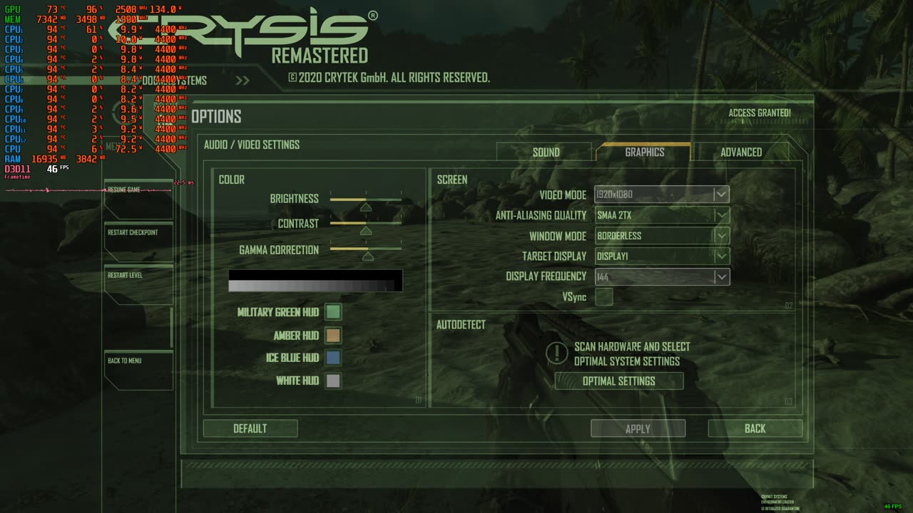 Crysis Remastered 1080p MAX Settings RX 6600 XT + Ryzen 5 5600X