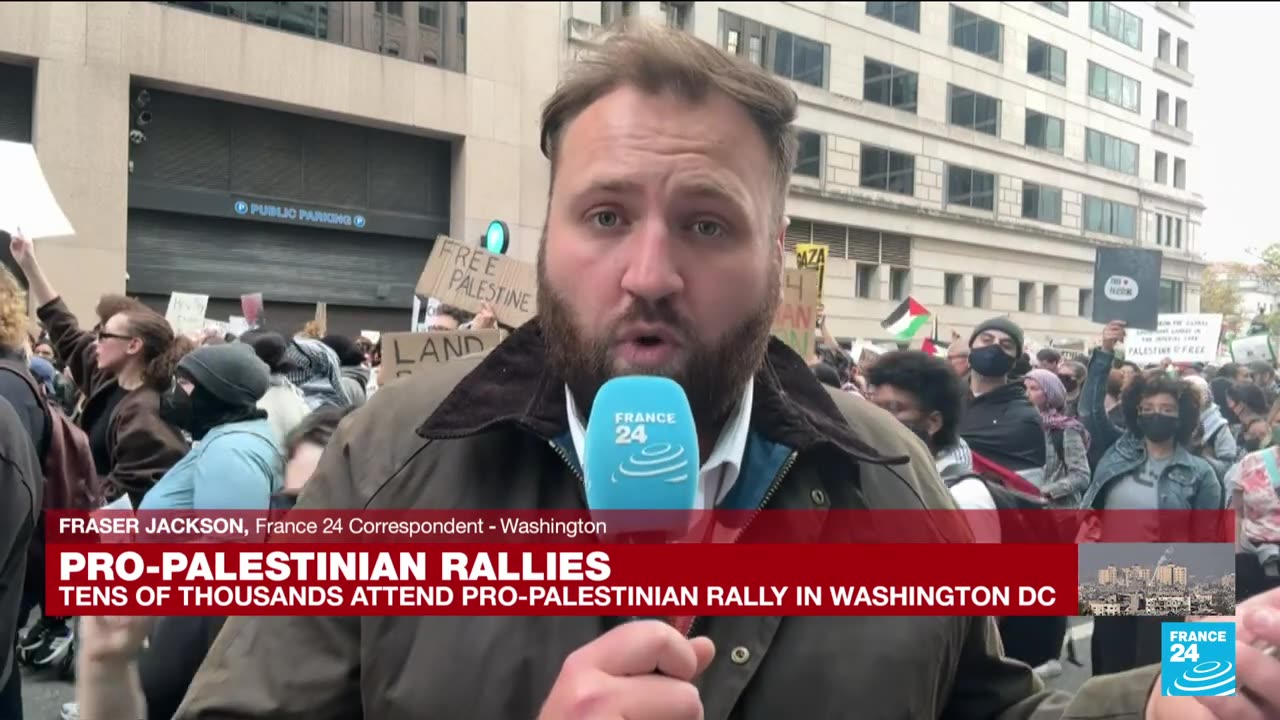 Tens of Thousands attend pro-Palestinian rally in Washington DC slamming US President Biden