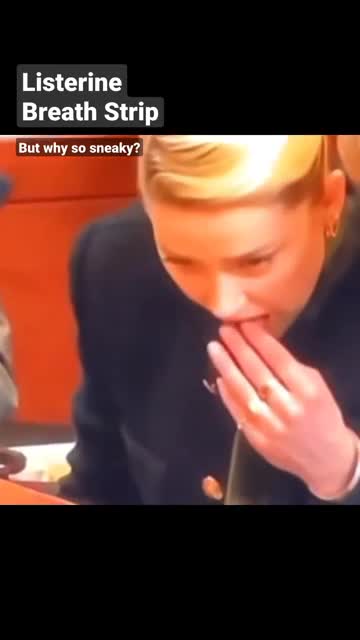 Amber Heard loves to use Listerine Breath Strip in sneaky way 🧐 WHAT IF❓