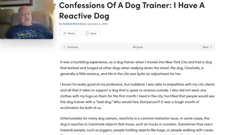 Confessions Of A Dog Trainer: I Have A Reactive Dog - The Entitlement and Hypocrisy of Dog Training