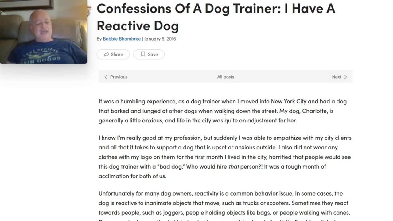 Confessions Of A Dog Trainer: I Have A Reactive Dog - The Entitlement and Hypocrisy of Dog Training