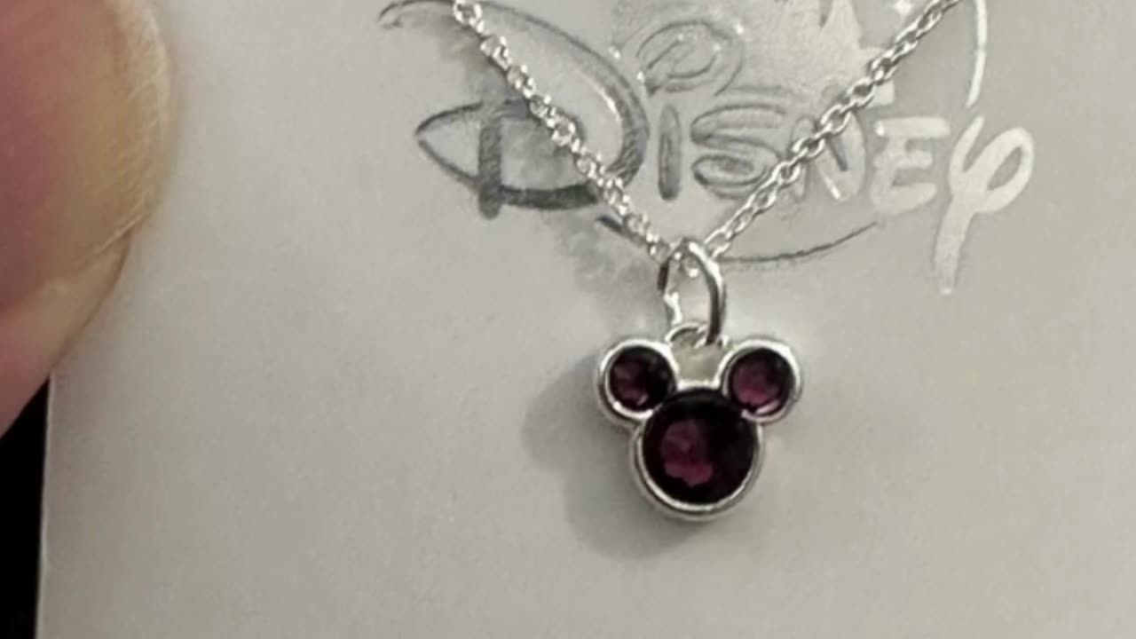 Disney Parks Mickey Mouse February Faux Emerald Birthstone Silver Color Necklace #shorts