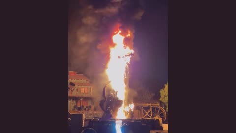 CA / Fire at Disneyland / Giant dragon aka Murphy caught fire and burned during the Fantasmic show