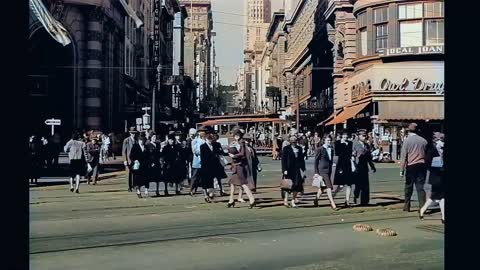 1940s - San francisco & Los Angeles in Color [60fps, Remastered] w_sound design added