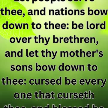"Blessing of Abundance and Dominion"Genesis 27:28-29.