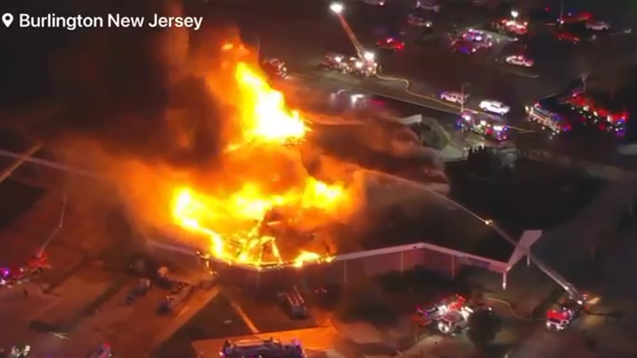 BREAKING: Multiple firefighters are battling a massive Church fire in Burlington, New Jersey.