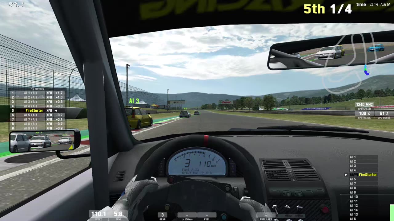 14 LFS AI overtaken in 1 lap