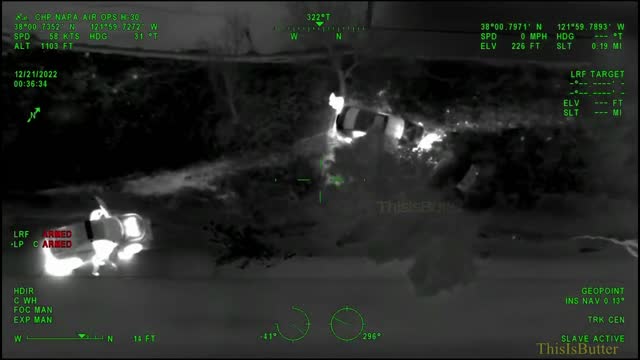 CHP air unit releases helicopter footage of a pursuit that ended when they drove off the exit ramp