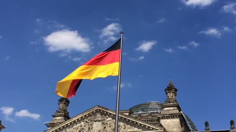 German flag waves in Berlin