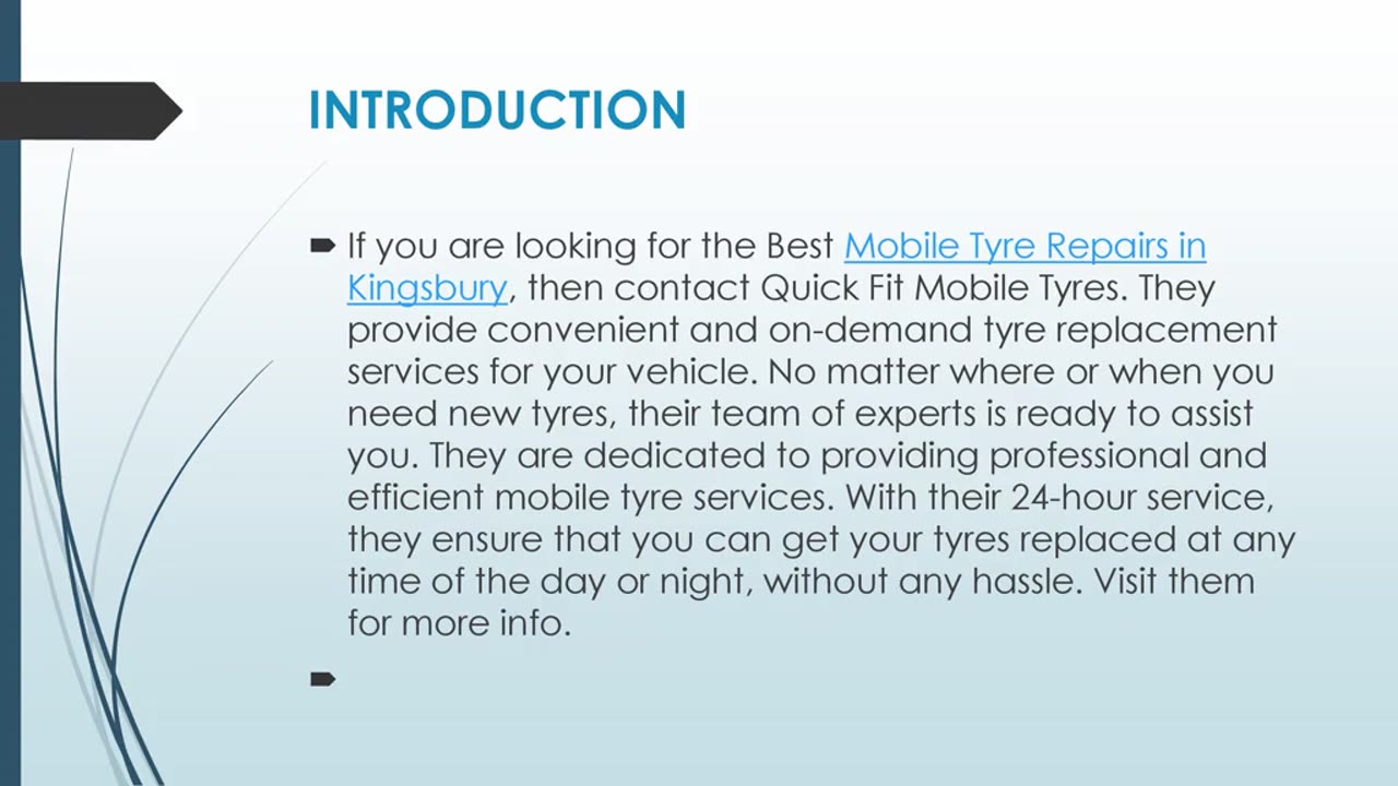 Best Mobile Tyre Repairs in Kingsbury.