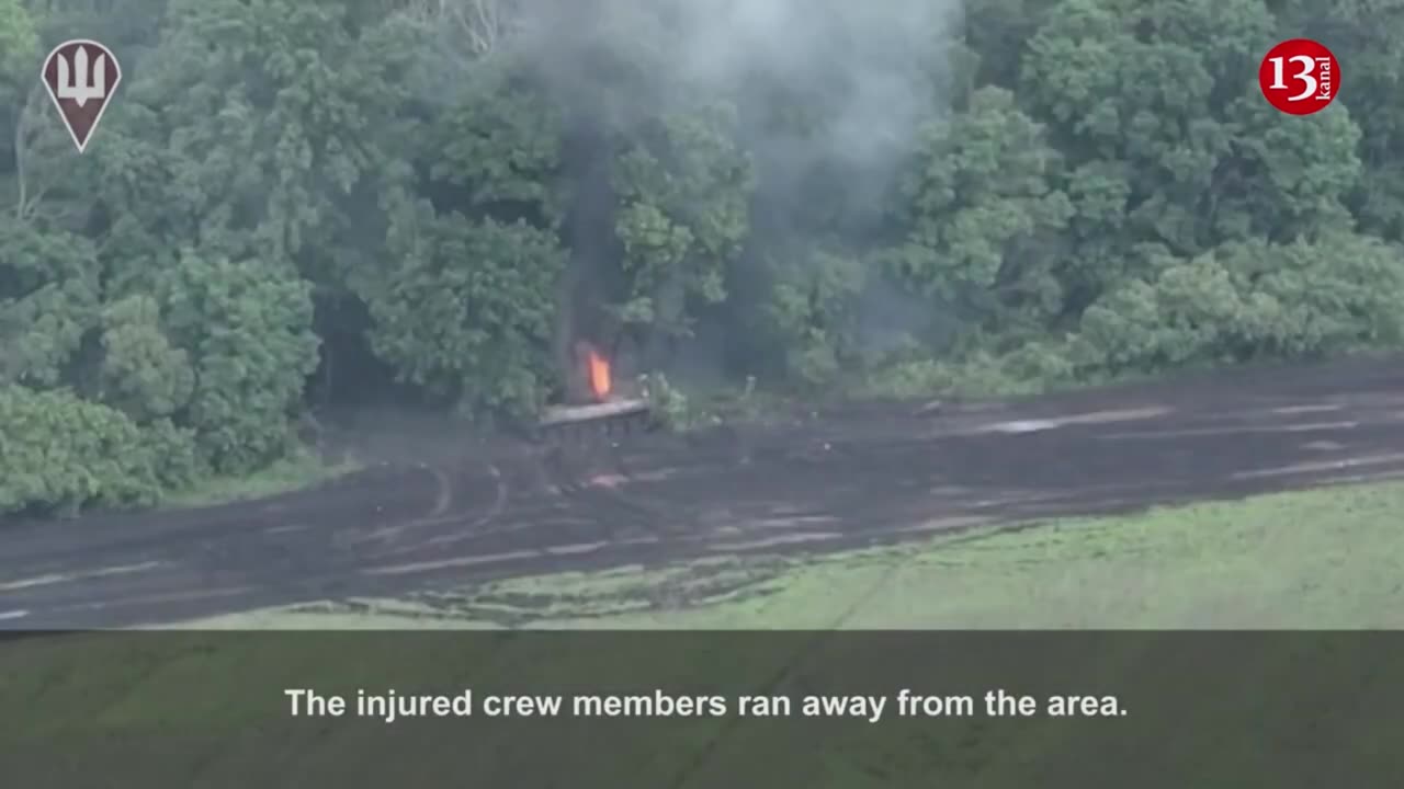 After their armored fighting vehicle was hit, Russians could escape with injuries