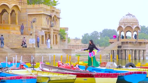 Person Shows Various Forts And Palaces In Jaisalmer, India