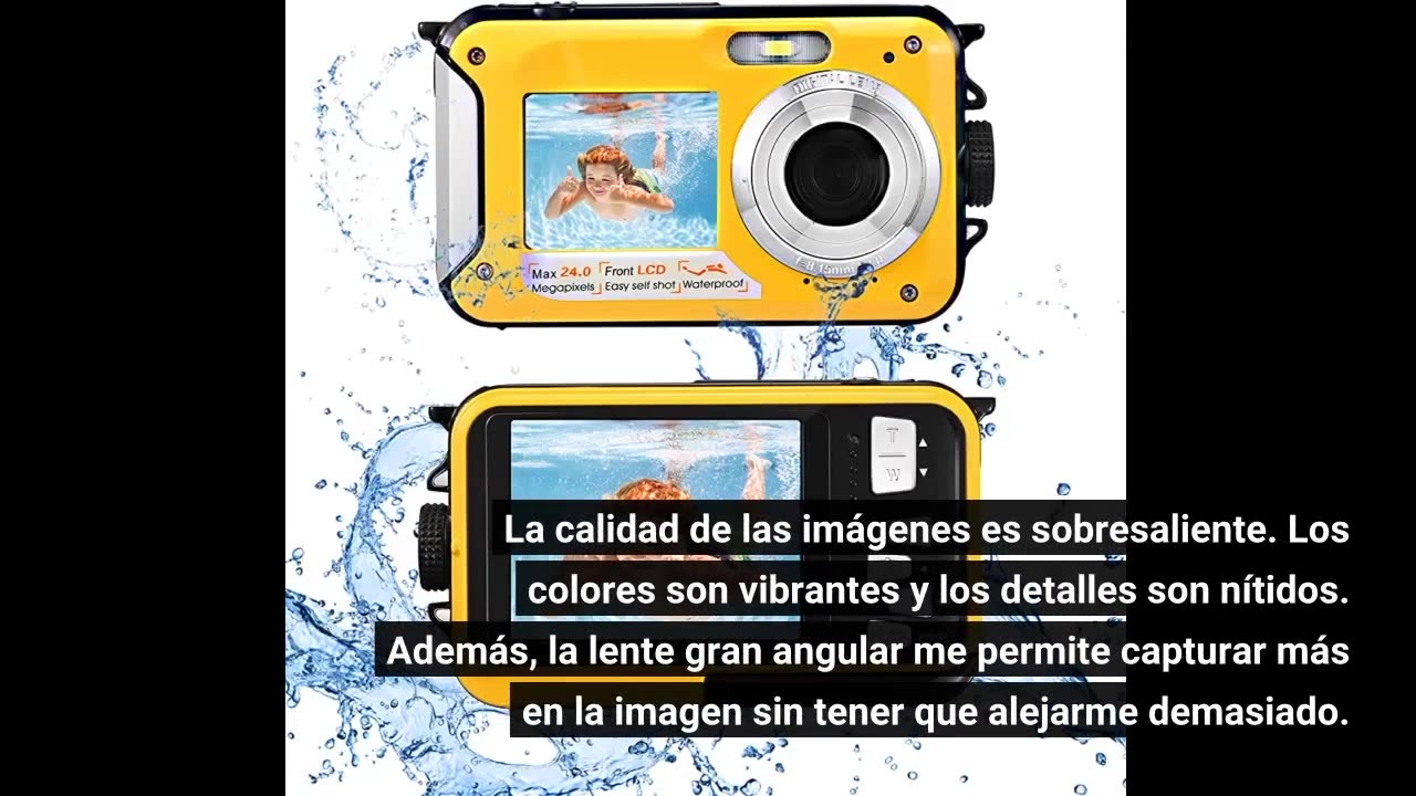 Kotsy Underwater Camera Full HD 2.7K 48MP, Doppelbildschirm Anti-Shake mit LED-Mikrofon und 16 x