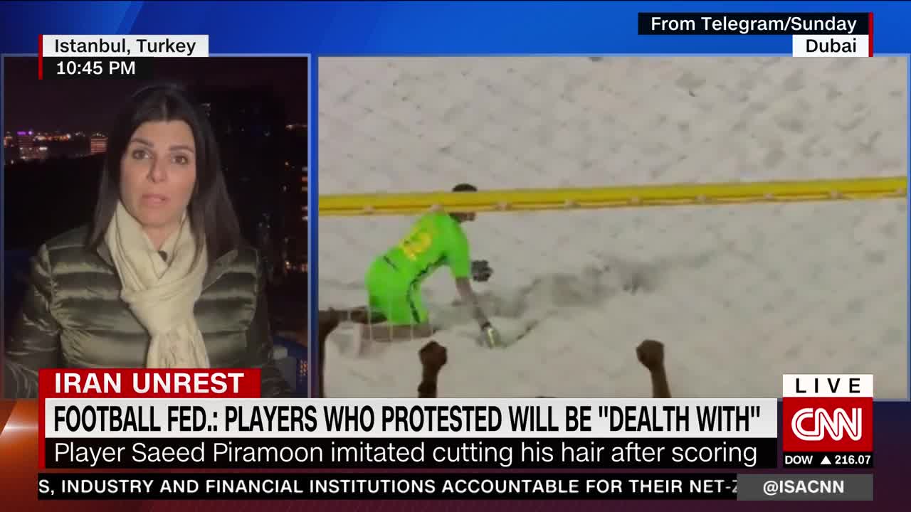 See Iranian soccer player appear to protest during tournament