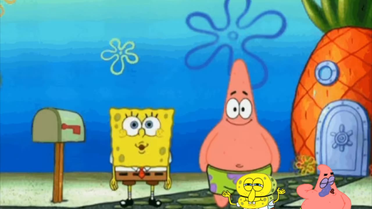 SpongeBob And Patrick Are Pretending To Be Imposters While Two Kids Wait For The Mail To Arrive ✉️