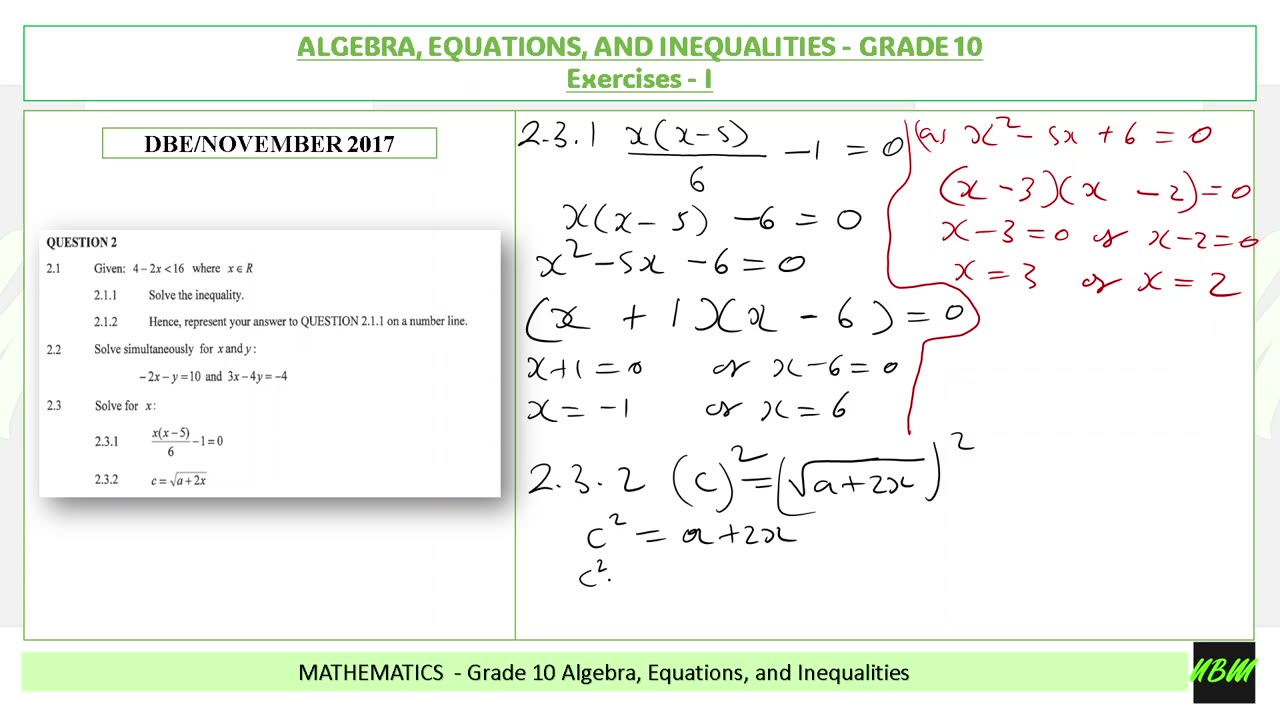 Solve Equations and Inequalities Part 2