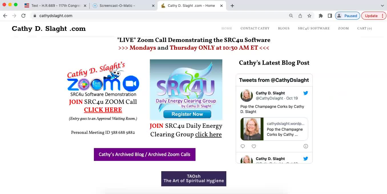 SRC4u Software Demonstration via Zoom Oct 24, 2022