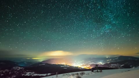 Milky way in the sky, time-lapse